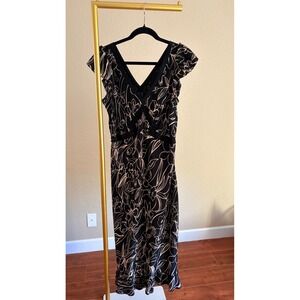 INC Slip Midi Dress Babydoll Silk Lace Trim Whimsigoth Vacation Coquette Size 14